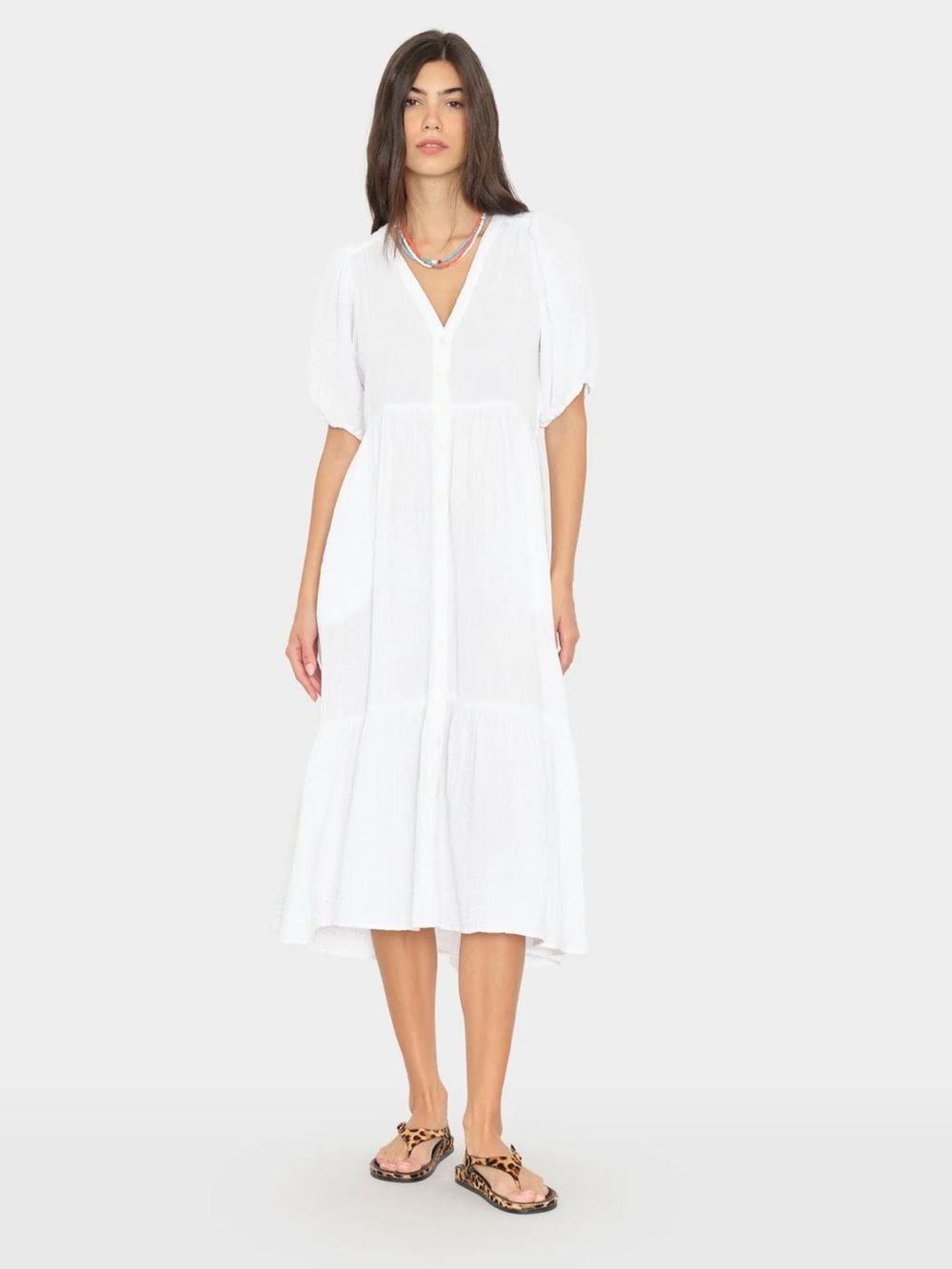 Xirena Lennox dress in white gauze cotton size S